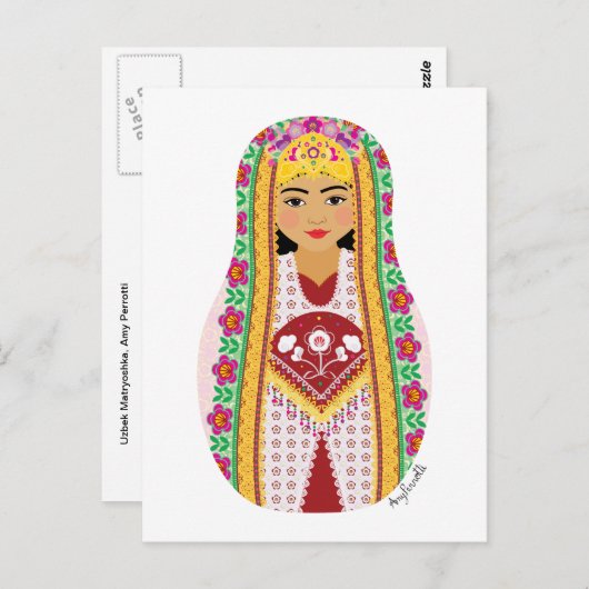 Carte postale Matryoshka ouzbek (Devant / Derrière)