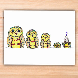Carte postale MATRYOSHKA OWL de Nicole Janes