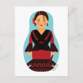 Carte postale Matryoshka, robe rouge espagnole (Devant)
