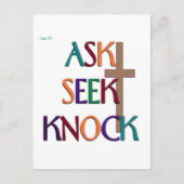 Carte Postale Matt 7:7 cadeau chrétien personnalisable (Devant)