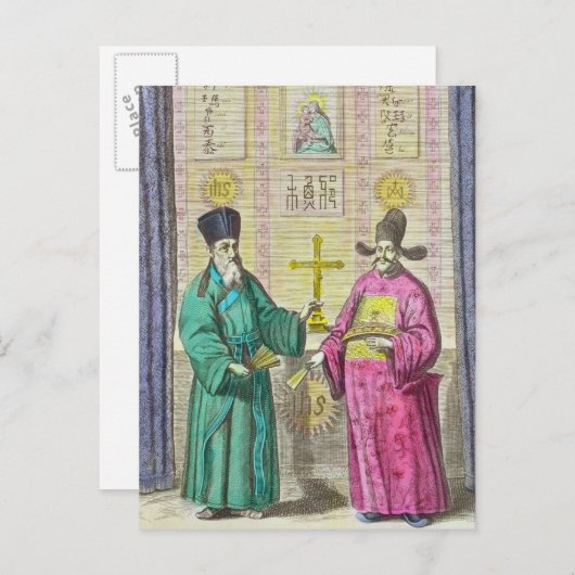 Carte Postale Matteo Ricci et un autre chrétien (Devant / Derrière)