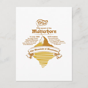 Carte Postale Matterhorn 150e année Jubilee GOLD