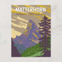 Matterhorn Suisse Voyage Art Vintage