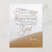 Carte Postale Matthew 4:4 On shall not live on bread alone (Devant)