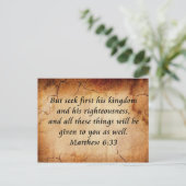 Carte Postale Matthew 6:33 Bible (Debout devant)