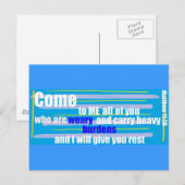 Carte Postale Matthieu 11:28 (Devant / Derrière)