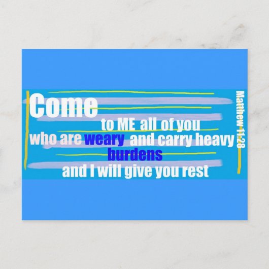 Carte Postale Matthieu 11:28 (Devant)