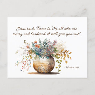 Carte Postale Matthieu 11:28 Jésus dit : Viens vers moi, Bible V