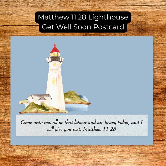Carte Postale Matthieu 11:28 Phare Se rétablir bientôt
