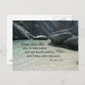 Carte Postale Matthieu 11:28 Venez à Moi tous ceux qui travaille (Devant / Derrière)