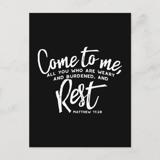 Carte Postale Matthieu 11 Bible Verse Postcard (Devant)