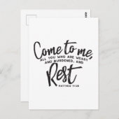 Carte Postale Matthieu 11 Verse de la Bible (Devant / Derrière)