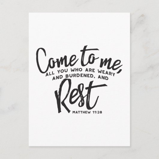 Carte Postale Matthieu 11 Verse de la Bible (Devant)