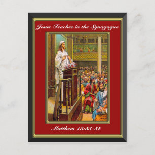 Carte Postale Matthieu 13:53-58 Jésus enseigne dans la synagogue