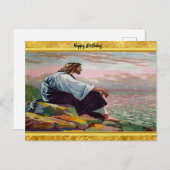 Carte Postale Matthieu 14:22-23 Jésus prie par Lui-même par la m (Devant / Derrière)