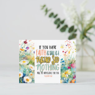 Carte Postale Matthieu 17:20 La foi comme un Verset de la Bible 