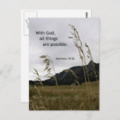 Carte Postale Matthieu 19:26 Avec Dieu, tout est possible (Devant / Derrière)