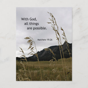 Carte Postale Matthieu 19:26 Avec Dieu, tout est possible