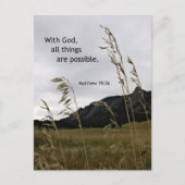 Carte Postale Matthieu 19:26 Avec Dieu, tout est possible (Devant)