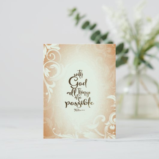 Carte Postale Matthieu 19:26 Avec Dieu Toutes les choses sont po (Debout devant)