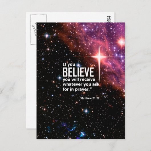 Carte Postale Matthieu 21:22 (Devant / Derrière)