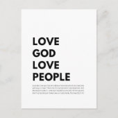 Carte Postale Matthieu 22:37-40 Aimer Dieu Aimer les gens (Devant)