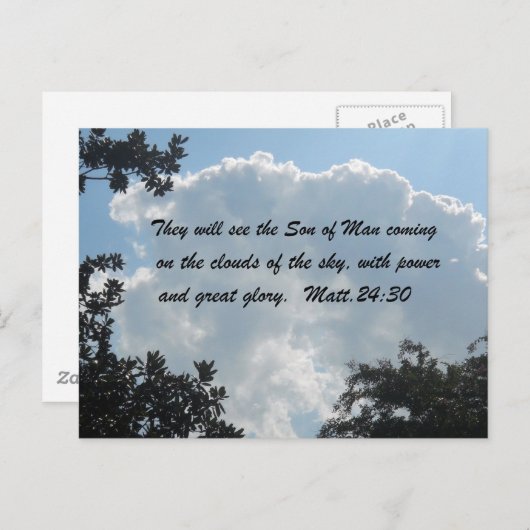 Carte Postale Matthieu 24:30 (Devant / Derrière)