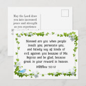 Carte Postale Matthieu 5:11-12 Bénis êtes-vous Béatitudes Bible (Devant / Derrière)