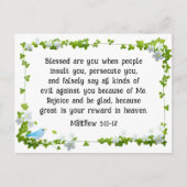 Carte Postale Matthieu 5:11-12 Bénis êtes-vous Béatitudes Bible (Devant)