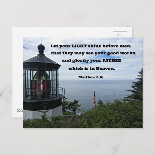 Carte Postale Matthieu 5:16 Que votre lumière brille devant les  (Devant / Derrière)