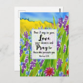 Carte Postale Matthieu 5:44 Je vous dis d'aimer vos ennemis Bibl (Devant / Derrière)