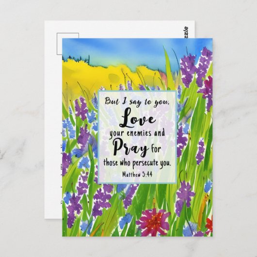 Carte Postale Matthieu 5:44 Je vous dis d'aimer vos ennemis Bibl (Devant / Derrière)