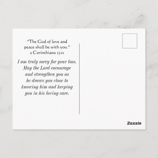 Carte Postale Matthieu 5:4 Heureux ceux qui pleurent Sympathie (Dos)