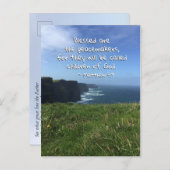 Carte Postale Matthieu 5:9 Heureux sont les Peacemakers, Irlande (Devant / Derrière)