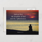 Carte Postale Matthieu 6:33 Cherchez d'abord le Royaume de Dieu (Devant / Derrière)