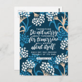 Carte Postale Matthieu 6:34 Verse de la Bible (Devant / Derrière)