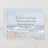 Carte Postale Matthieu 8:27 Jésus calme la tempête, Bible Verse (Devant / Derrière)