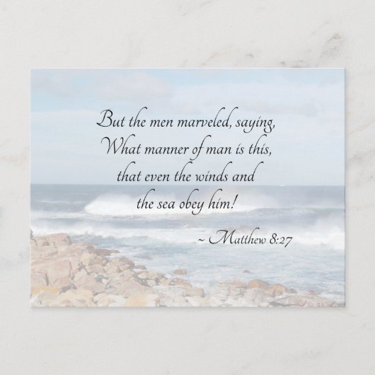 Carte Postale Matthieu 8:27 Jésus calme la tempête, Bible Verse (Devant)