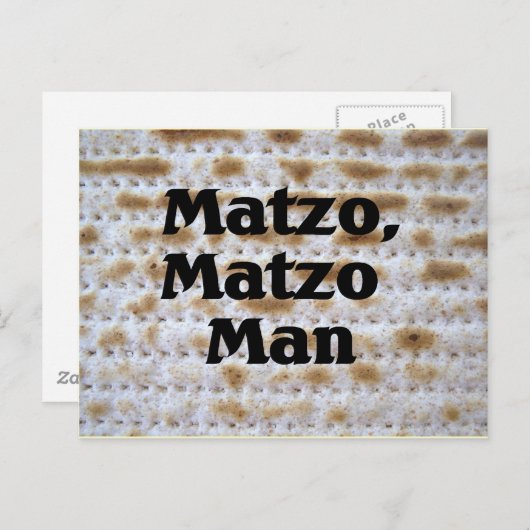 Carte Postale Matzo, Matzo Man (Devant / Derrière)