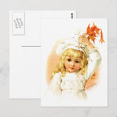 Carte Postale Maud Humphrey : Fille d'automne aux feuilles d'éra (Devant / Derrière)