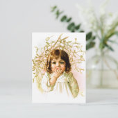 Carte Postale Maud Humphrey : Fille d'hiver sous Mistletoe (Debout devant)