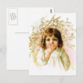 Carte Postale Maud Humphrey : Fille d'hiver sous Mistletoe (Devant / Derrière)