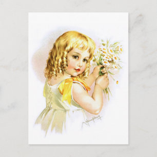 Carte Postale Maud Humphrey : Summer Girl with Daisies