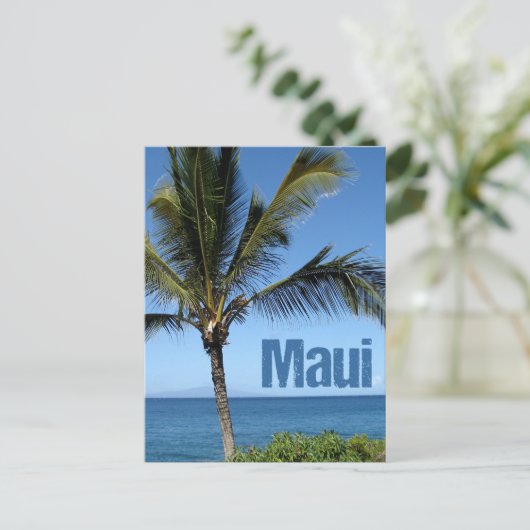 Carte Postale Maui Hawaii Beau Océan Palm Tree (Debout devant)
