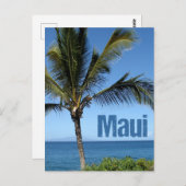 Carte Postale Maui Hawaii Beau Océan Palm Tree (Devant / Derrière)