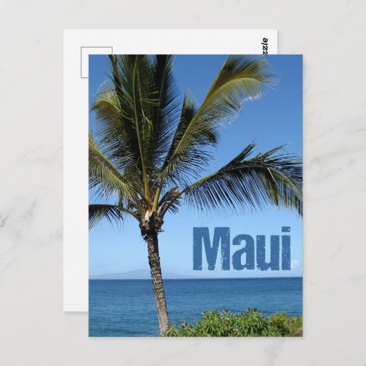 Carte Postale Maui Hawaii Beau Océan Palm Tree (Devant / Derrière)