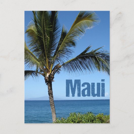 Carte Postale Maui Hawaii Beau Océan Palm Tree (Devant)