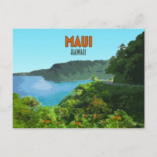 Carte Postale Maui Hawaii Coast Hana Road Vintage