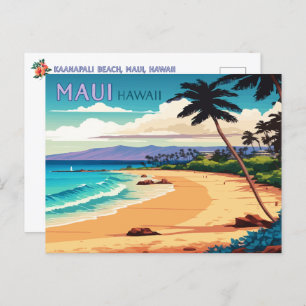 Carte postale Maui Hawaii Kaanapali Beach Retro Vi
