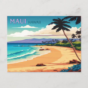 Carte Postale Maui Hawaii Kaanapali Beach Rétro Vintage